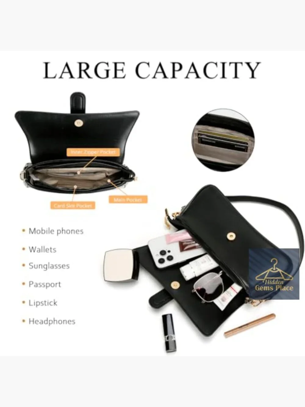 Small Hobo Shoulder Bag Faux Leather Retro Clutch Crossbody
